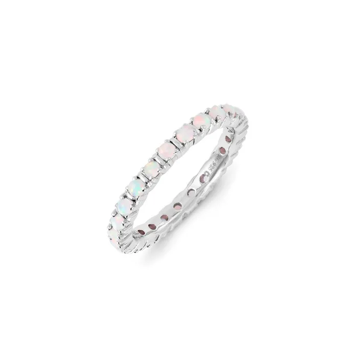 Rings Stackable Expressions Sterling Silver Stackable Expressions Created Opal Ring QSK1196 Rings Stackable Expressions Sterling Silver Stackable Expressions Created Opal Ring QSK1196