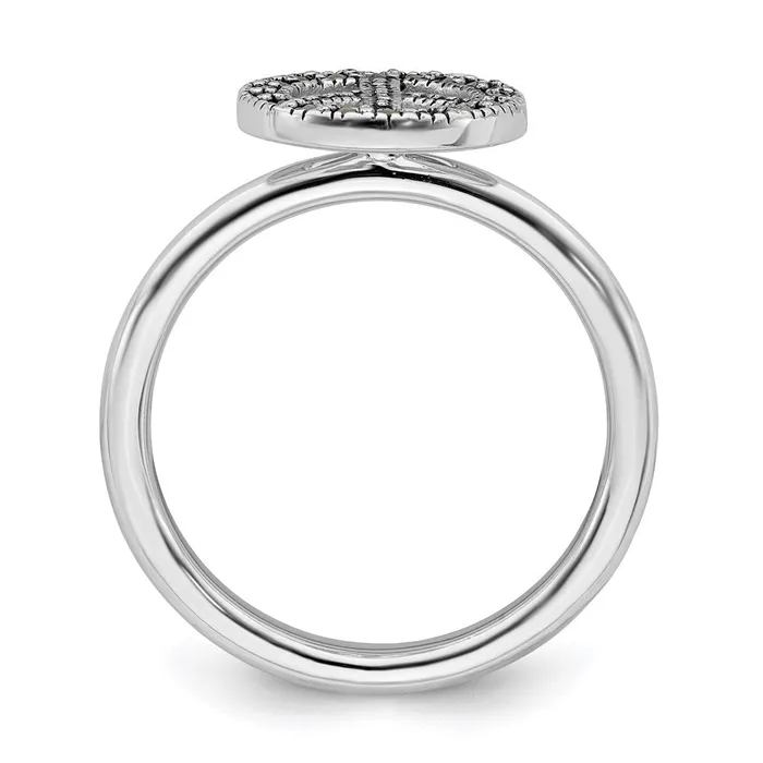 Rings Stackable Expressions Sterling Silver Stackable Expressions Marcasite Peace Sign Ring QSK813 Rings Stackable Expressions Sterling Silver Stackable Expressions Marcasite Peace Sign Ring QSK813