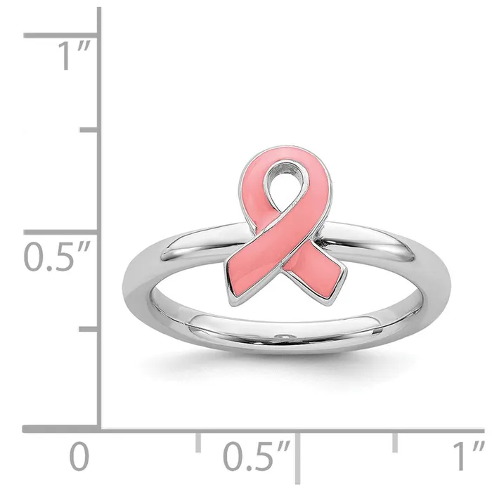 Rings Stackable Expressions Sterling Silver Stackable Expressions Pink Enameled Awareness Ribbon Ring QSK948 Rings Stackable Expressions Sterling Silver Stackable Expressions Pink Enameled Awareness Ribbon Ring QSK948