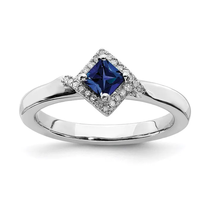 Rings Stackable Expressions Sterling Silver Stackable Expressions Polished Cr Sapphire Dia Ring QSK649 Rings Stackable Expressions Sterling Silver Stackable Expressions Polished Cr Sapphire Dia Ring QSK649