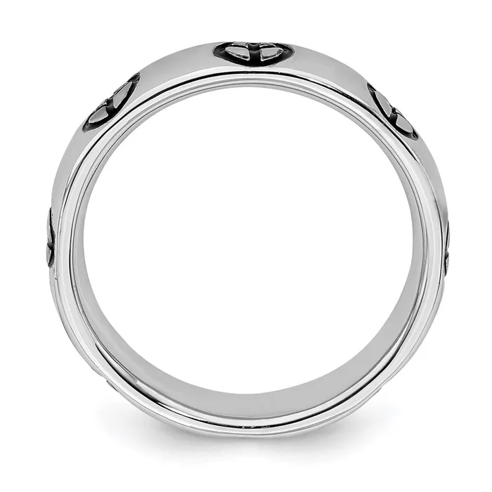 Rings Stackable Expressions Sterling Silver Stackable Expressions Polished Enameled Peace Sign Ring QSK104 Rings Stackable Expressions Sterling Silver Stackable Expressions Polished Enameled Peace Sign Ring QSK104