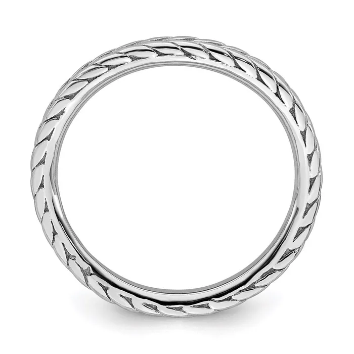 Rings Stackable Expressions Sterling Silver Stackable Expressions Polished Rhodiumplated Wave Ring QSK672 Rings Stackable Expressions Sterling Silver Stackable Expressions Polished Rhodiumplated Wave Ring QSK672