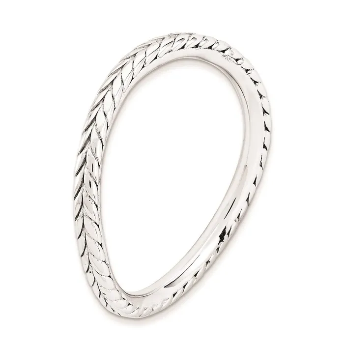 Rings Stackable Expressions Sterling Silver Stackable Expressions Polished Rhodiumplated Wave Ring QSK672 Rings Stackable Expressions Sterling Silver Stackable Expressions Polished Rhodiumplated Wave Ring QSK672