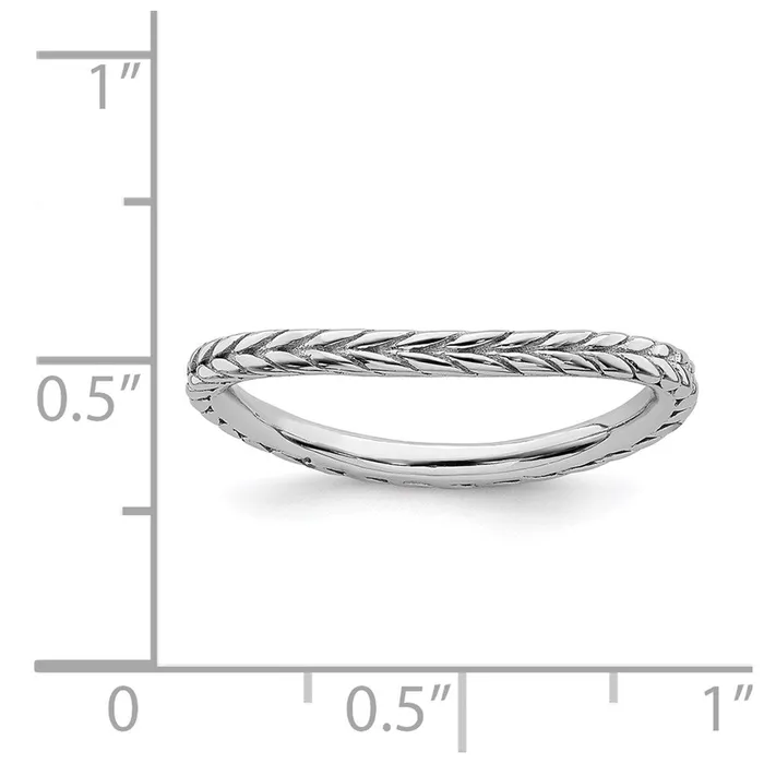 Rings Stackable Expressions Sterling Silver Stackable Expressions Polished Rhodiumplated Wave Ring QSK672 Rings Stackable Expressions Sterling Silver Stackable Expressions Polished Rhodiumplated Wave Ring QSK672