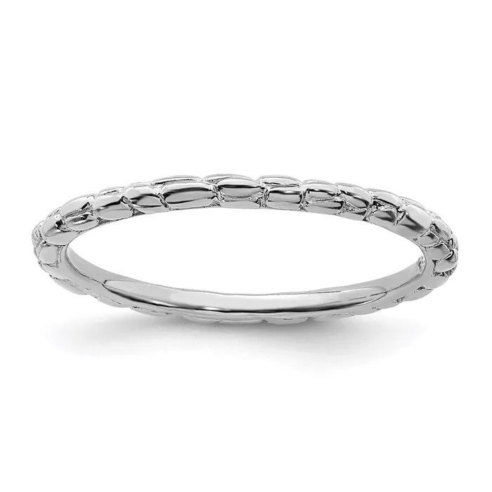Rings Stackable Expressions Sterling Silver Stackable Expressions Rhodium Twisted Ring QSK179