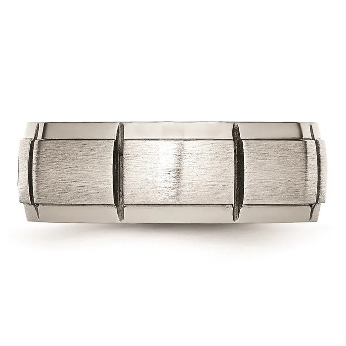 Rings Stainless Steel PolishedBrushed Diamond Band SR408 Chisel Rings Stainless Steel PolishedBrushed Diamond Band SR408 Chisel