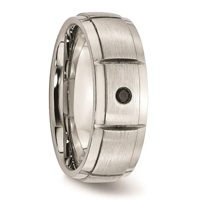 Rings Stainless Steel PolishedBrushed Diamond Band SR408 Chisel Rings Stainless Steel PolishedBrushed Diamond Band SR408 Chisel