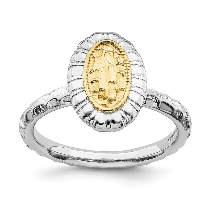 Rings Sterling Silver Stackable Expressions Goldplated Oval Ring QSK1607 Stackable Expressions Rings Sterling Silver Stackable Expressions Goldplated Oval Ring QSK1607 Stackable Expressions
