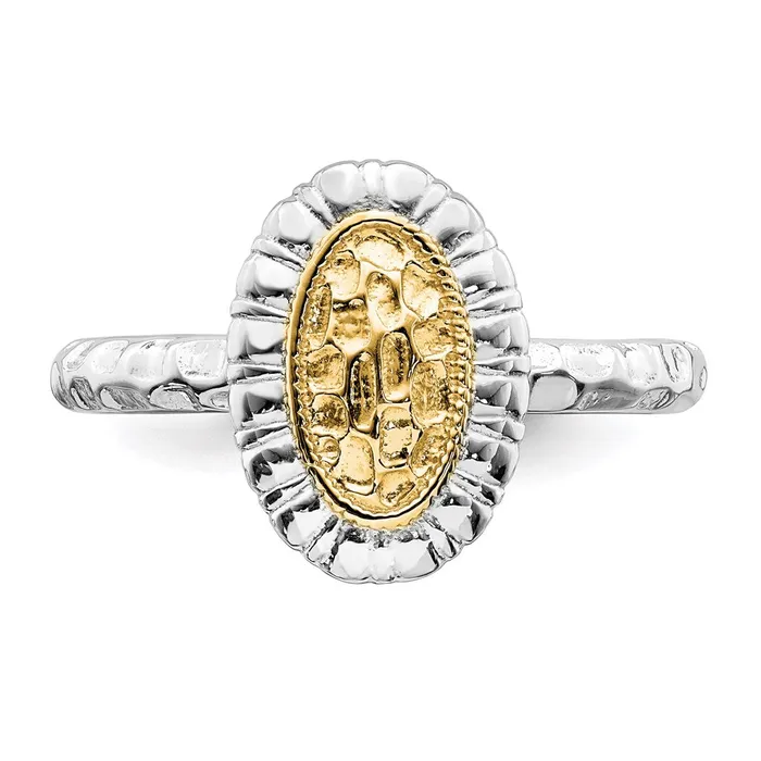 Rings Sterling Silver Stackable Expressions Goldplated Oval Ring QSK1607 Stackable Expressions Rings Sterling Silver Stackable Expressions Goldplated Oval Ring QSK1607 Stackable Expressions