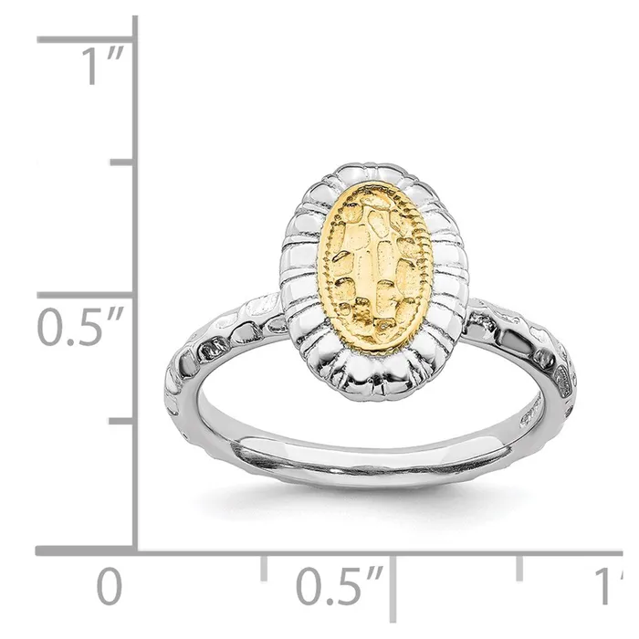 Rings Sterling Silver Stackable Expressions Goldplated Oval Ring QSK1607 Stackable Expressions Rings Sterling Silver Stackable Expressions Goldplated Oval Ring QSK1607 Stackable Expressions