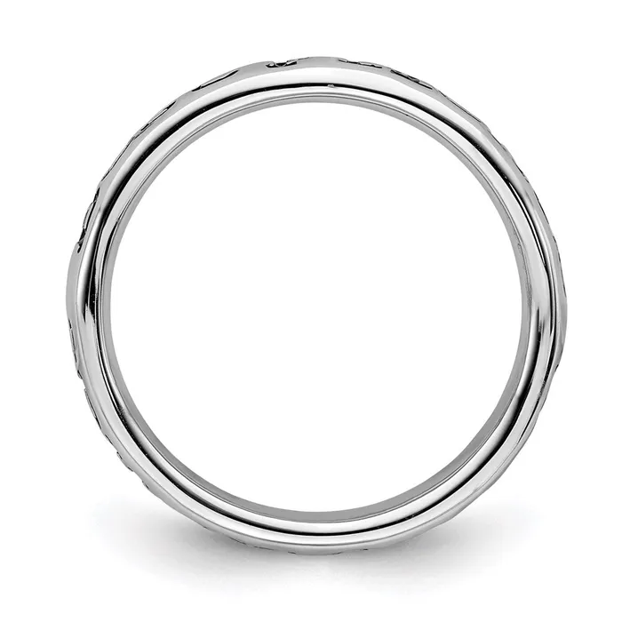Rings Sterling Silver Stackable Expressions Polished Enameled Friends Ring QSK997 Stackable Expressions Rings Sterling Silver Stackable Expressions Polished Enameled Friends Ring QSK997 Stackable Expressions