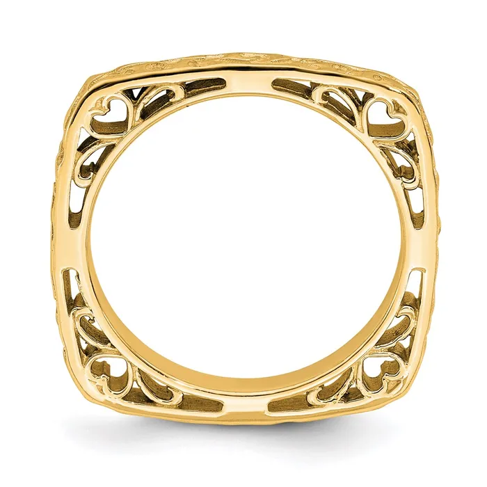 Rings Sterling Silver Stackable Expressions Polished Goldplated Square Ring QSK754 Stackable Expressions Rings Sterling Silver Stackable Expressions Polished Goldplated Square Ring QSK754 Stackable Expressions