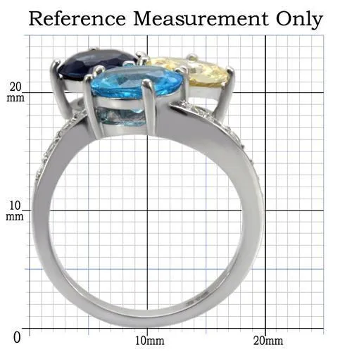 Rings TK094 High polished no plating Stainless Steel Ring with Synthetic Synthetic Glass in Multi Color Alamode