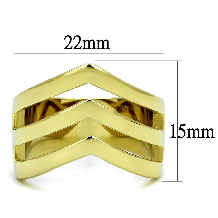 Rings TK2733 IP GoldIon Plating Stainless Steel Ring with No Stone Alamode