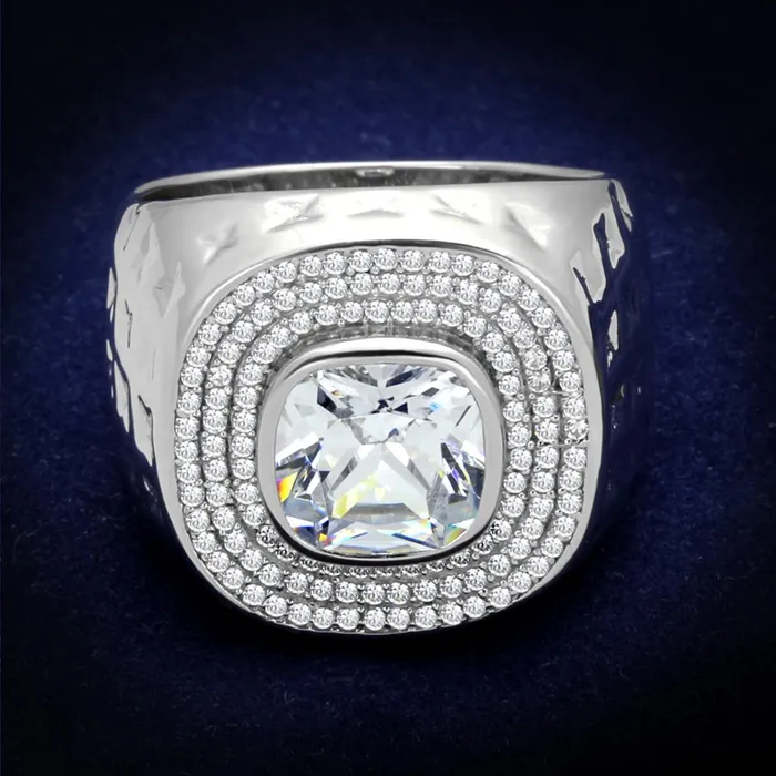 Rings TS231 Rhodium 925 Sterling Silver Ring with AAA Grade CZ in Clear Alamode Rings TS231 Rhodium 925 Sterling Silver Ring with AAA Grade CZ in Clear Alamode