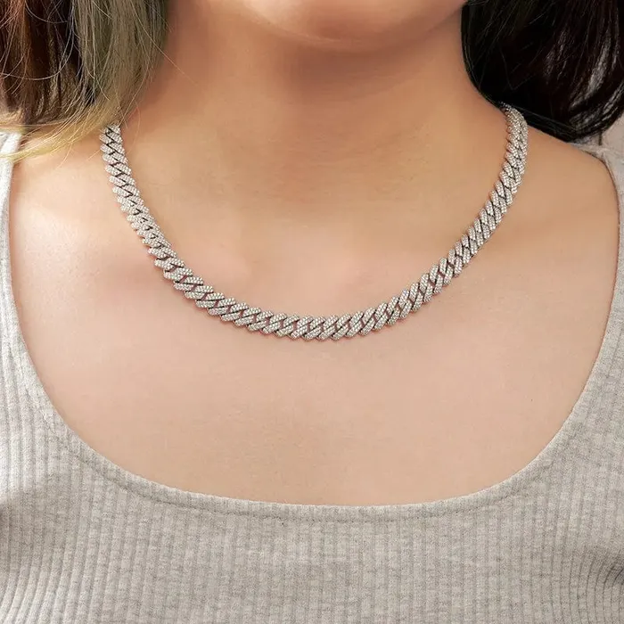 Rings VVS Jewelry 9mm VVS Moissanite Diamond 925 Sterling Silver Vermeil Cuban Chain
