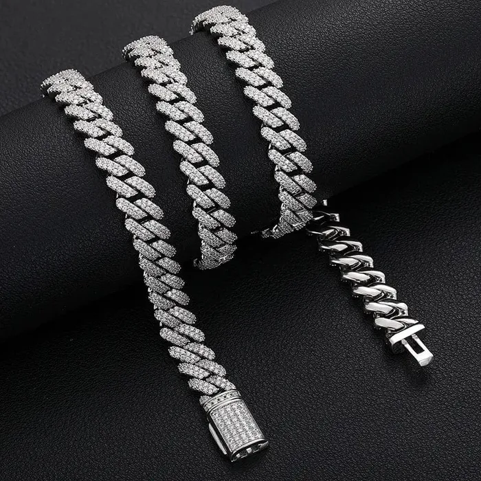 Rings VVS Jewelry 9mm VVS Moissanite Diamond 925 Sterling Silver Vermeil Cuban Chain