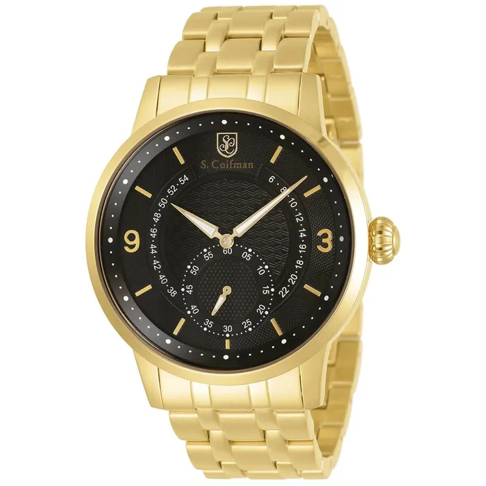 S Coifman Mens Watch Quartz Black Dial Yellow Gold Bracelet SC0463 S Coifman Bracelets S Coifman Mens Watch Quartz Black Dial Yellow Gold Bracelet SC0463 S Coifman Bracelets