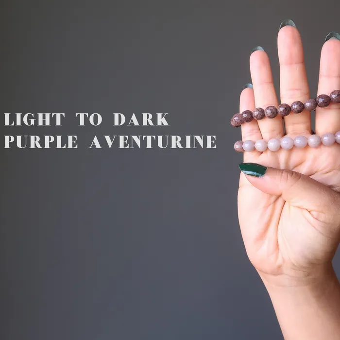 Satin Crystals Bracelets Aventurine Bracelet Set Abundance Green Purple Red