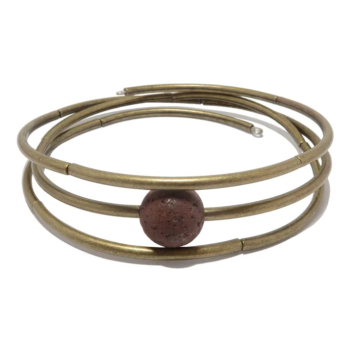 Satin Crystals Bracelets Lava Bracelet Red Magma Earth Core Memory Wire Coil