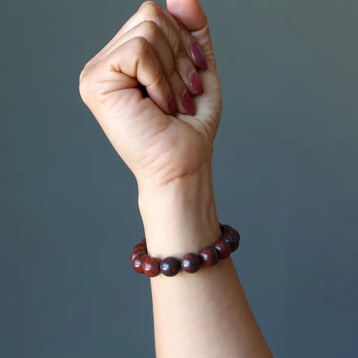 Satin Crystals Bracelets Poppy Jasper Bracelet Red Hematite Action