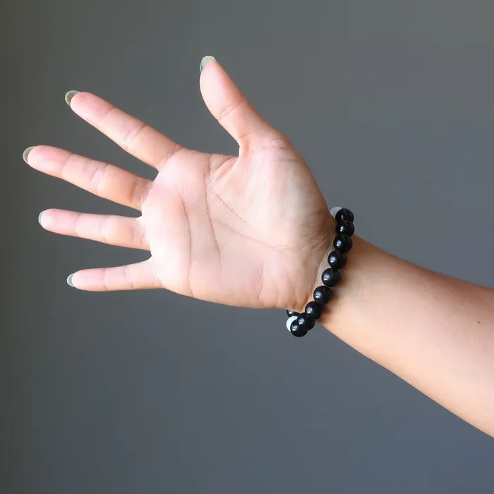 Satin Crystals Bracelets Rainbow Obsidian Bracelet Aqumarine Day and Night