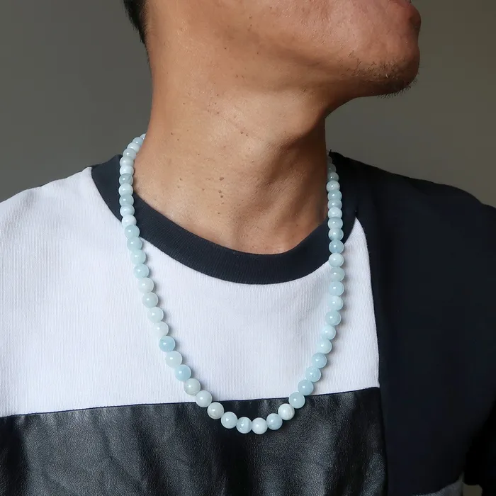 Satin Crystals Necklaces Aquamarine Necklace Ice Cool Blue Crystals