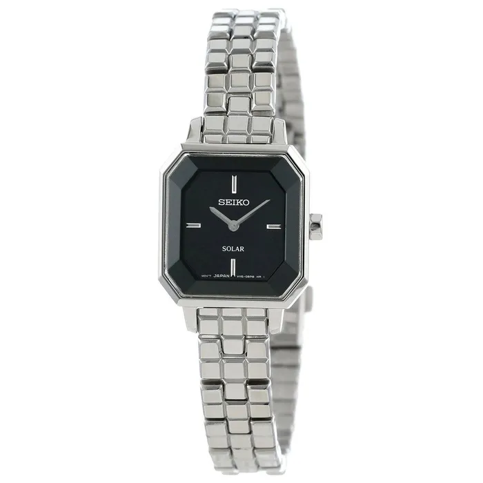 Seiko Bracelets Seiko SUP195 Womens Dress Solar Black Dial Stainless Steel Bracelet Power Reserve Watch Seiko Bracelets Seiko SUP195 Womens Dress Solar Black Dial Stainless Steel Bracelet Power Reserve Watch