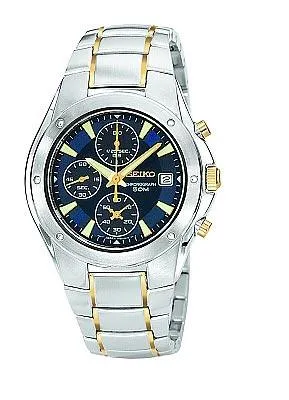 Seiko Mens Two Tone Bracelet Chronograph Watch SND585 Seiko Bracelets