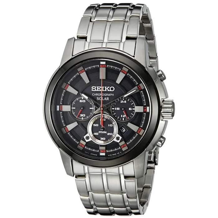 Seiko SSC389 Mens Core Solar Black Dial Steel Bracelet Chronograph Watch Seiko Bracelets Seiko SSC389 Mens Core Solar Black Dial Steel Bracelet Chronograph Watch Seiko Bracelets