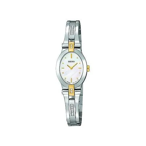 Seiko Watches Seiko Womens 16 Diamond Mother of Pearl Dial Watch SUJC38