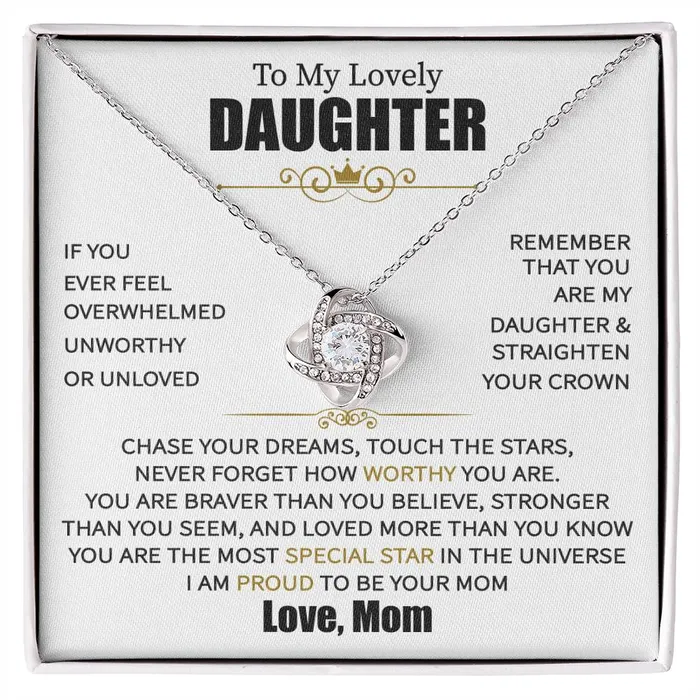 ShineOn Fulfillment Necklaces To My Daughter From Mom Message Card Necklace ShineOn Fulfillment Necklaces To My Daughter From Mom Message Card Necklace
