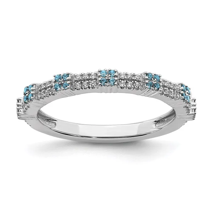 Stackable Expressions Rings Sterling Silver Stackable Expressions Blue Topaz Diamond Ring QSK2159 Stackable Expressions Rings Sterling Silver Stackable Expressions Blue Topaz Diamond Ring QSK2159