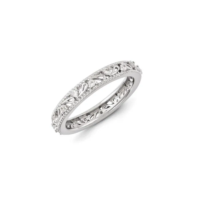 Stackable Expressions Rings Sterling Silver Stackable Expressions Created White Sapphire Ring Stackable Expressions Rings Sterling Silver Stackable Expressions Created White Sapphire Ring