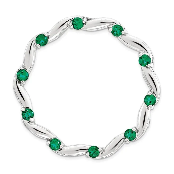 Stackable Expressions Rings Sterling Silver Stackable Expressions Large Created Emerald Chain Slide Stackable Expressions Rings Sterling Silver Stackable Expressions Large Created Emerald Chain Slide