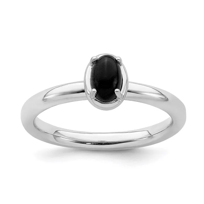 Stackable Expressions Rings Sterling Silver Stackable Expressions Onyx Polished Ring QSK902 Stackable Expressions Rings Sterling Silver Stackable Expressions Onyx Polished Ring QSK902