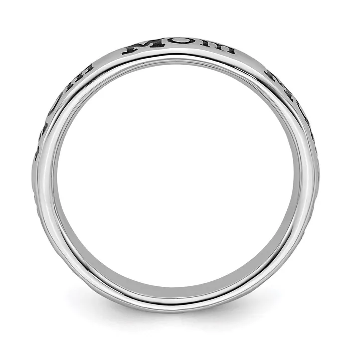 Stackable Expressions Rings Sterling Silver Stackable Expressions Polished Enameled Mom Ring QSK993 Stackable Expressions Rings Sterling Silver Stackable Expressions Polished Enameled Mom Ring QSK993