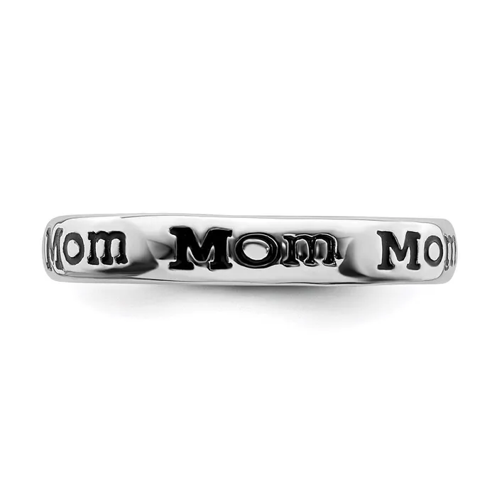 Stackable Expressions Rings Sterling Silver Stackable Expressions Polished Enameled Mom Ring QSK993 Stackable Expressions Rings Sterling Silver Stackable Expressions Polished Enameled Mom Ring QSK993
