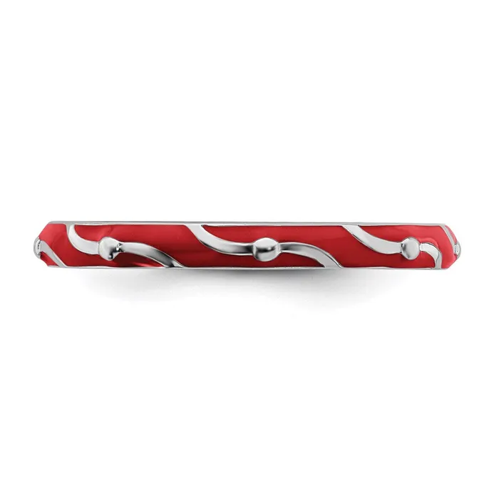 Stackable Expressions Rings Sterling Silver Stackable Expressions Red Enamel Ring QSK1499 Stackable Expressions Rings Sterling Silver Stackable Expressions Red Enamel Ring QSK1499