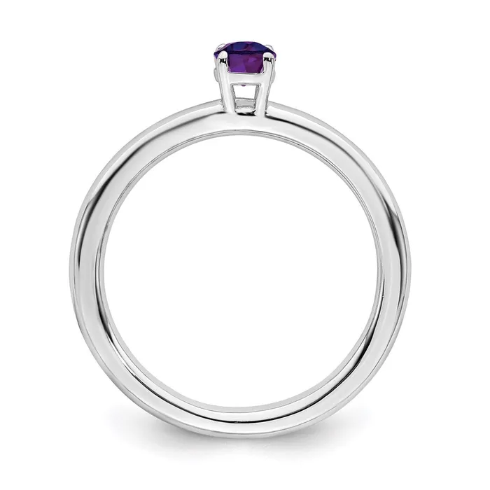 Stackable Expressions Rings Sterling Silver Stackable Expressions Rhodium Amethyst Ring QSK1900 Stackable Expressions Rings Sterling Silver Stackable Expressions Rhodium Amethyst Ring QSK1900