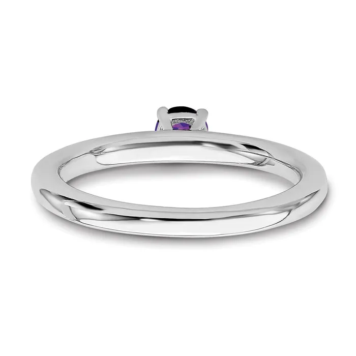 Stackable Expressions Rings Sterling Silver Stackable Expressions Rhodium Amethyst Ring QSK1900 Stackable Expressions Rings Sterling Silver Stackable Expressions Rhodium Amethyst Ring QSK1900