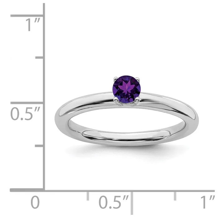 Stackable Expressions Rings Sterling Silver Stackable Expressions Rhodium Amethyst Ring QSK1900 Stackable Expressions Rings Sterling Silver Stackable Expressions Rhodium Amethyst Ring QSK1900