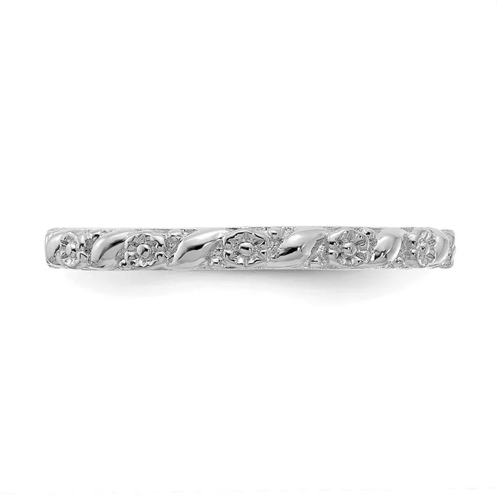 Stackable Expressions Rings Sterling Silver Stackable Expressions Rhodiumplated Polished Flower Ring QSK2058 Stackable Expressions Rings Sterling Silver Stackable Expressions Rhodiumplated Polished Flower Ring QSK2058