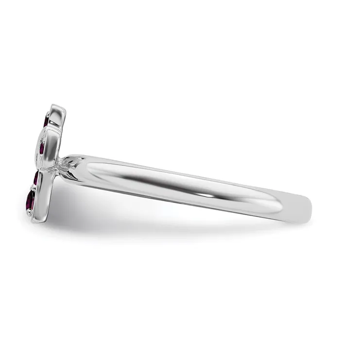 Stackable Expressions Rings Sterling Silver Stackable Expressions Rhodium Rhodolite Garnet Cross Ring QSK1635 Stackable Expressions Rings Sterling Silver Stackable Expressions Rhodium Rhodolite Garnet Cross Ring QSK1635