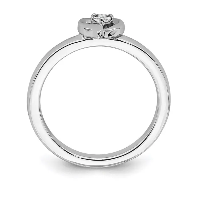 Stackable Expressions Rings Sterling Silver Stackable Expressions White Topaz Heart Ring QSK1525 Stackable Expressions Rings Sterling Silver Stackable Expressions White Topaz Heart Ring QSK1525