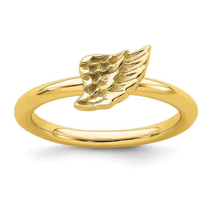 Stackable Expressions Rings Sterling Silver Stackable Expressions Yellowplated Angel Wing Ring QSK1984 Stackable Expressions Rings Sterling Silver Stackable Expressions Yellowplated Angel Wing Ring QSK1984