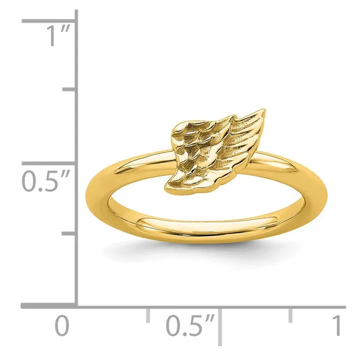 Stackable Expressions Rings Sterling Silver Stackable Expressions Yellowplated Angel Wing Ring QSK1984 Stackable Expressions Rings Sterling Silver Stackable Expressions Yellowplated Angel Wing Ring QSK1984