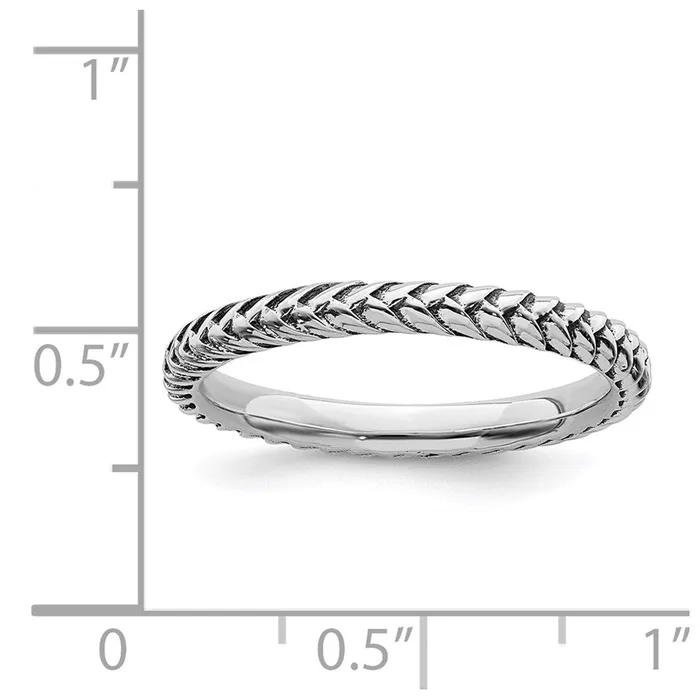 Stackable Expressions Sterling Silver Stackable Expressions Antiqued Ring QSK801 Rings Stackable Expressions Sterling Silver Stackable Expressions Antiqued Ring QSK801 Rings