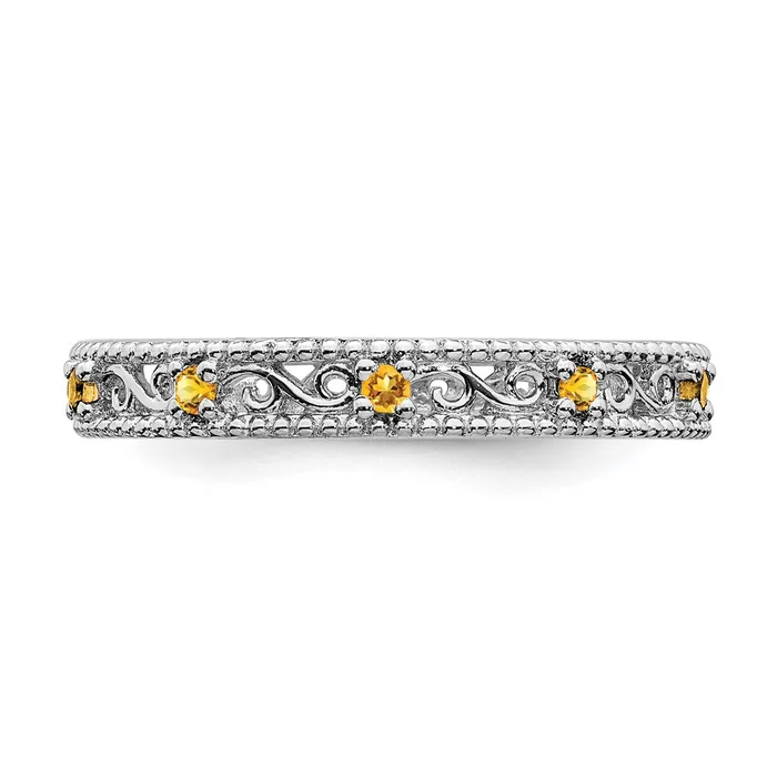 Stackable Expressions Sterling Silver Stackable Expressions Citrine Ring QSK1492 Rings Stackable Expressions Sterling Silver Stackable Expressions Citrine Ring QSK1492 Rings