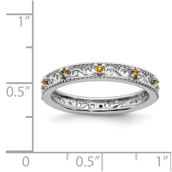 Stackable Expressions Sterling Silver Stackable Expressions Citrine Ring QSK1492 Rings Stackable Expressions Sterling Silver Stackable Expressions Citrine Ring QSK1492 Rings